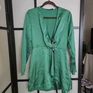 PrettyLittleThing Green Mini Dress